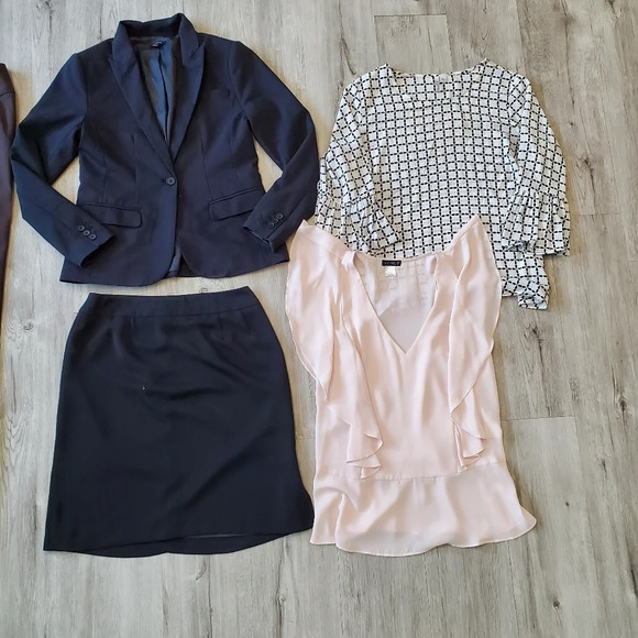 7 Piece Lot Of Mix & Match Work Business Office Blazer Skirtsuit Pants Blouses - Picture 2 of 10